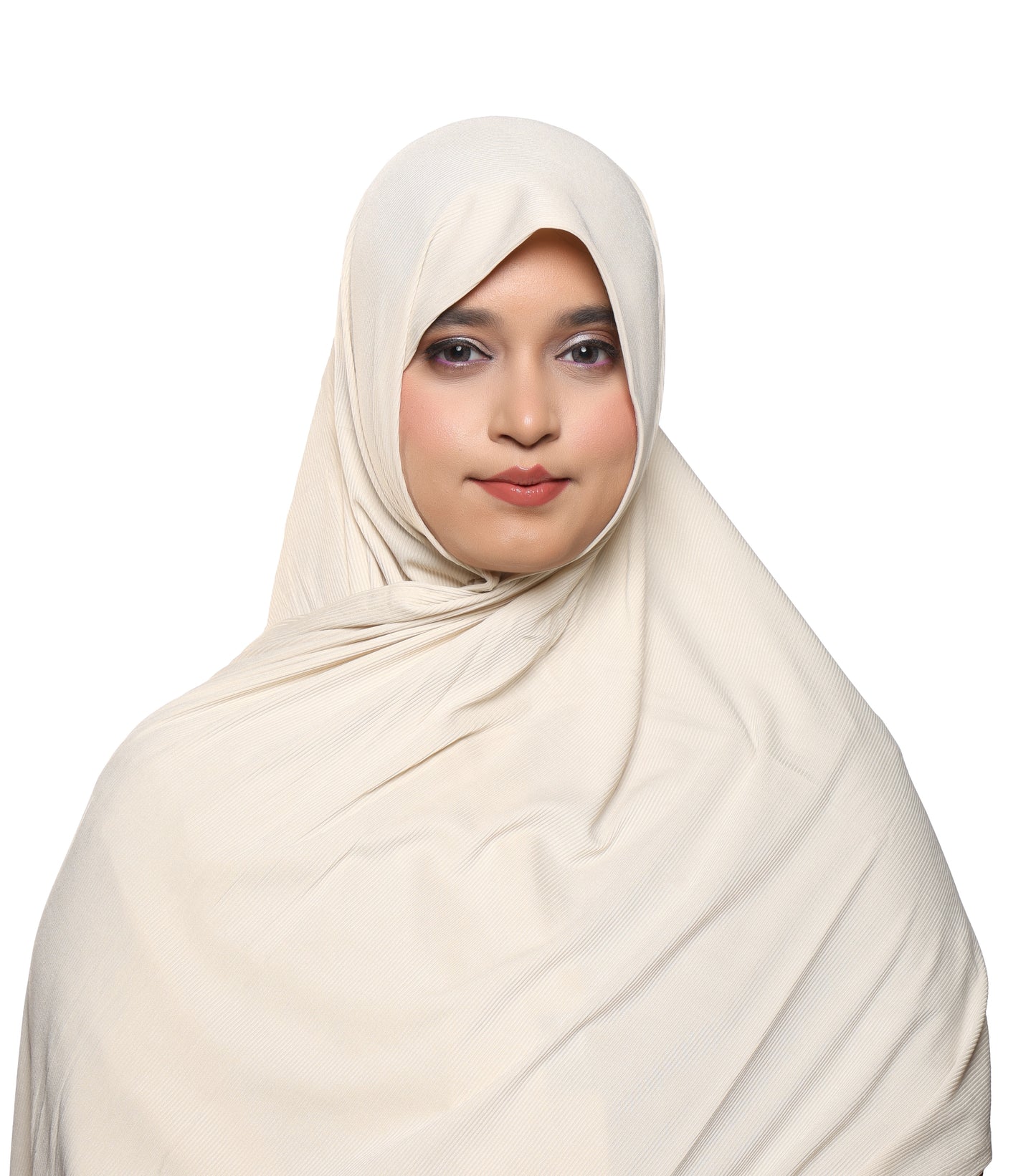 Textured Jersey Hijab — Ivory Cream