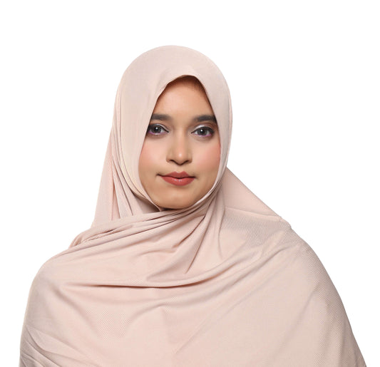 Nude blush textured jersey hijab neutral pink scarf – Qalbi modest clothing