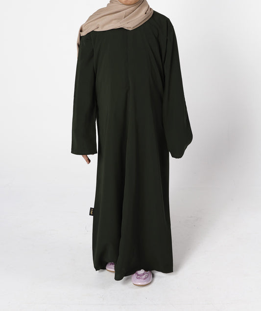Kids Abaya - Olive Green