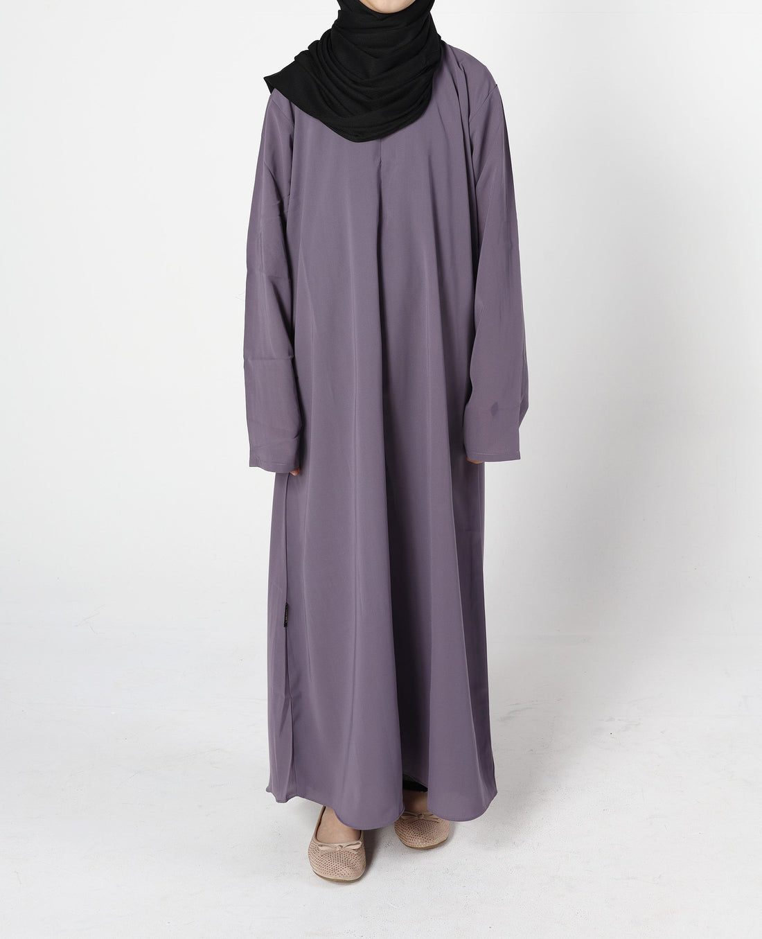Purple Ramadan kids abaya for girls with modest elegant design