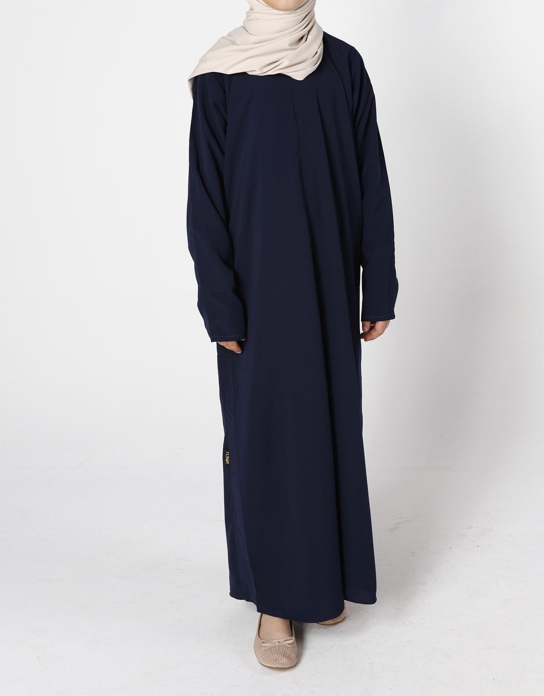 Kids Abaya – Navy front view – soft breathable fabric – kids abaya Australia