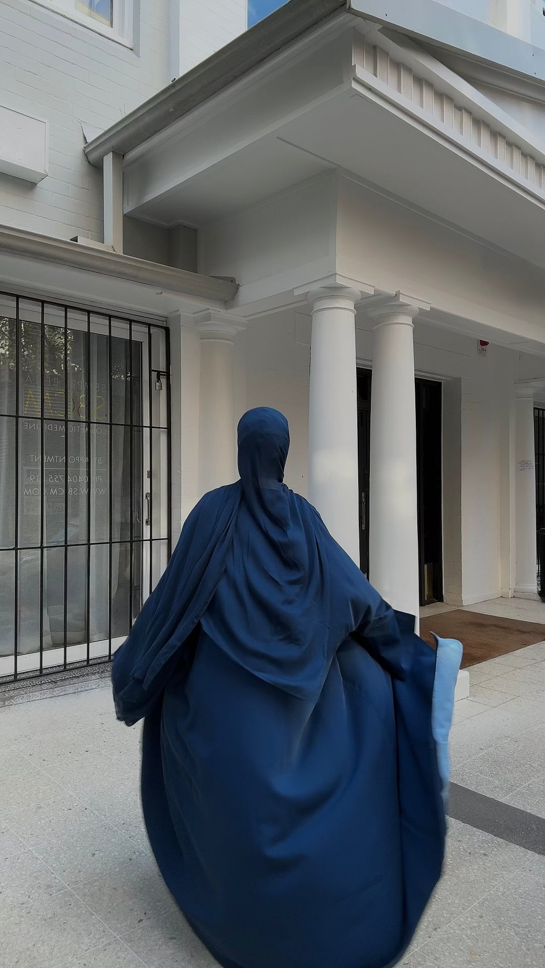Double Sided Blue Abaya modest wear Australia Qalbi
