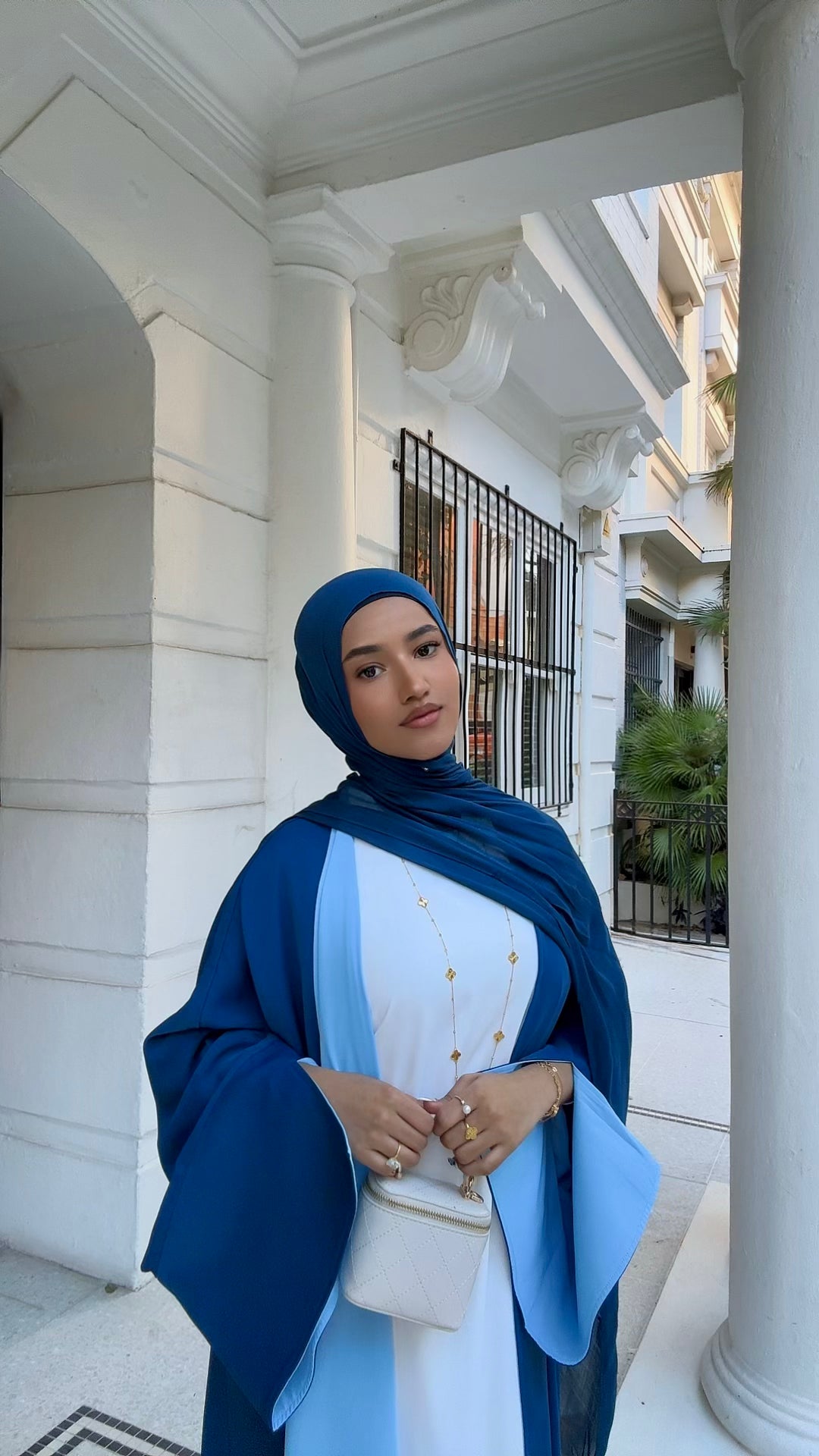Reversible Abaya modest style ice blue trending abaya Australia New Zealand