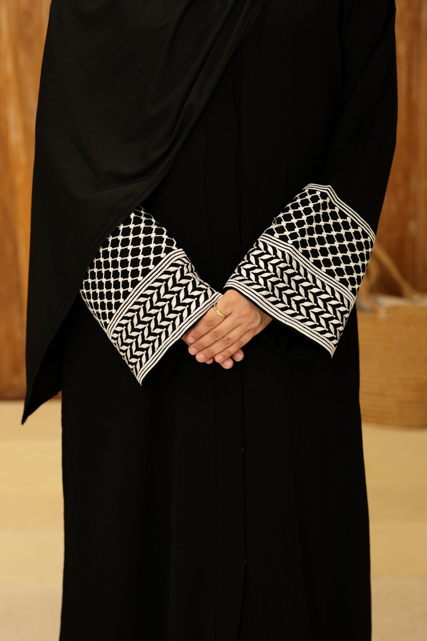 Black abaya size chart measurement guide