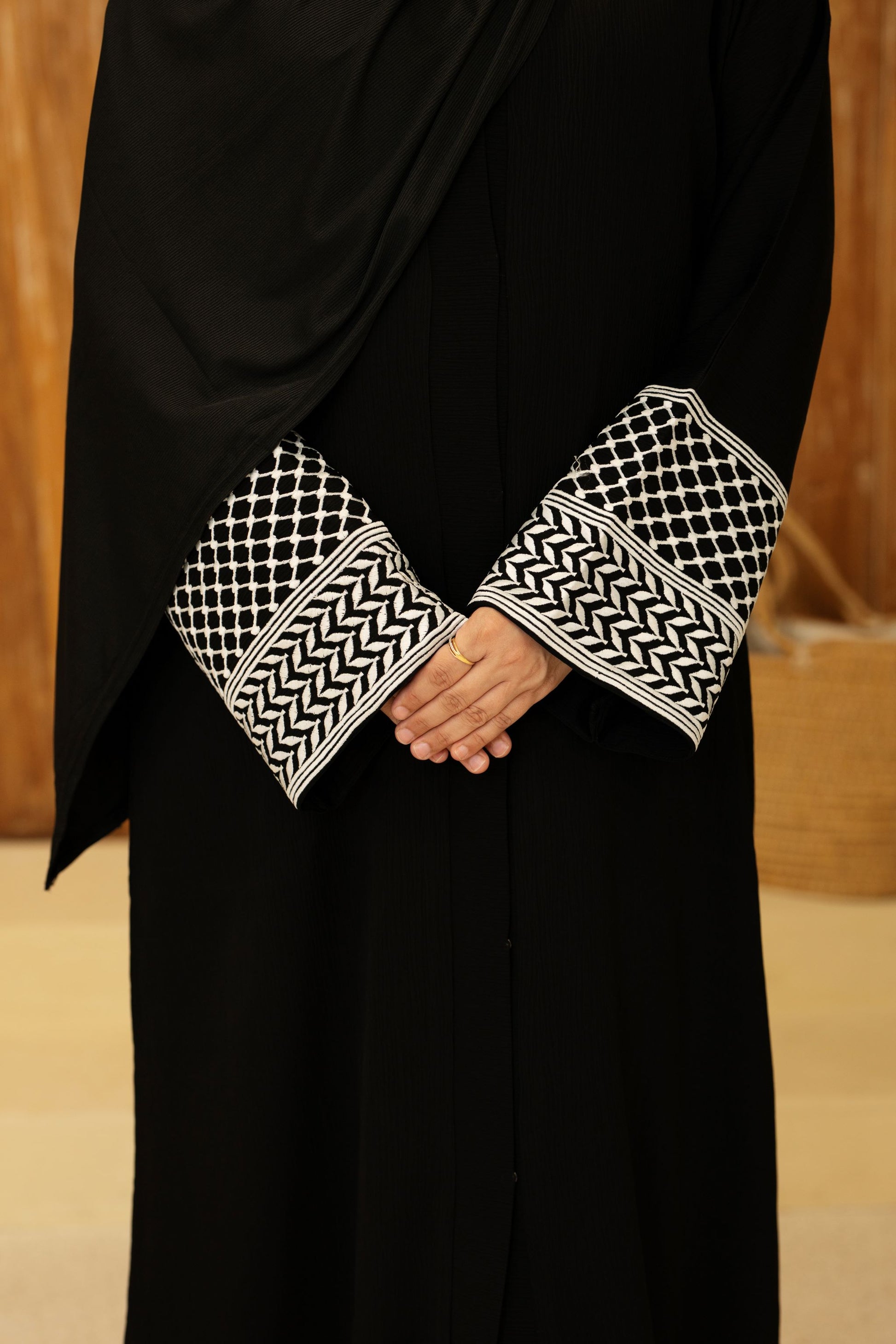 Black abaya size chart measurement guide