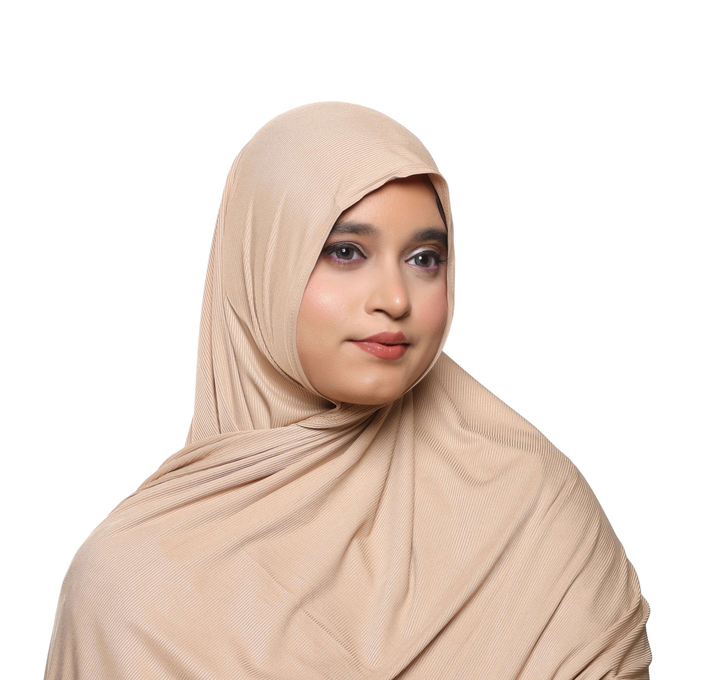 Textured Jersey Hijab — Mocha