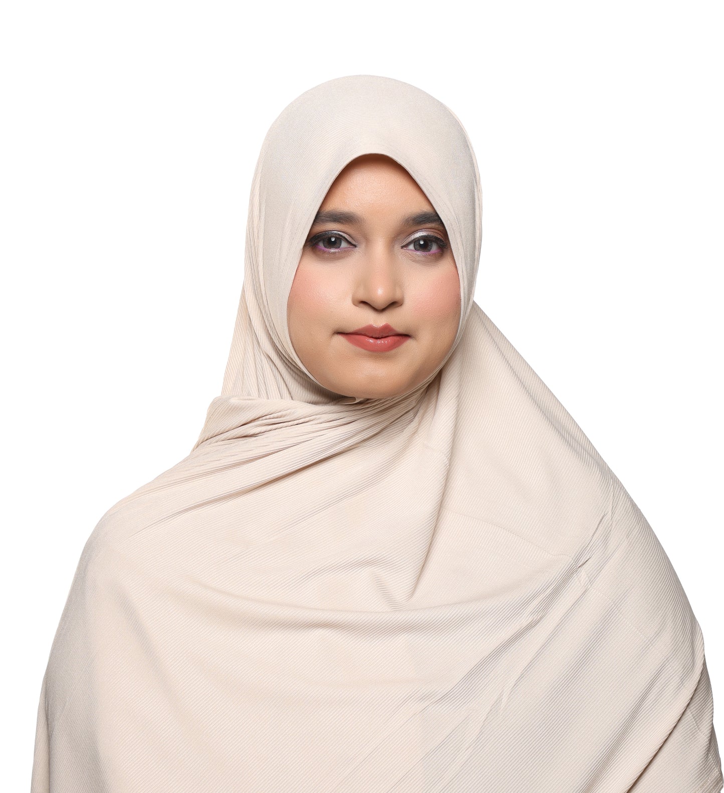 Textured Jersey Hijab — Oatmeal Beige