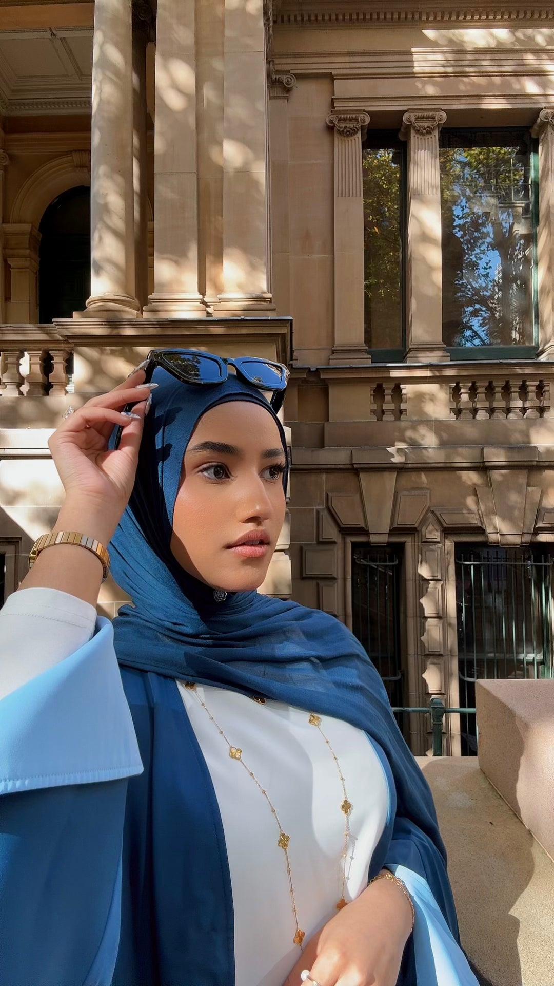 Blue Reversible Abaya Australia