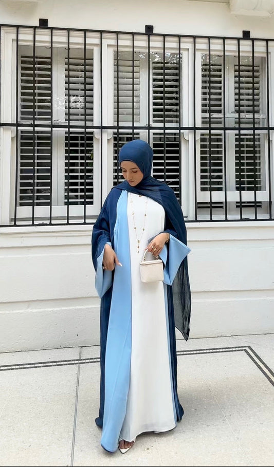 Blue  Haze Reversible Abaya Modest wear Qalbi