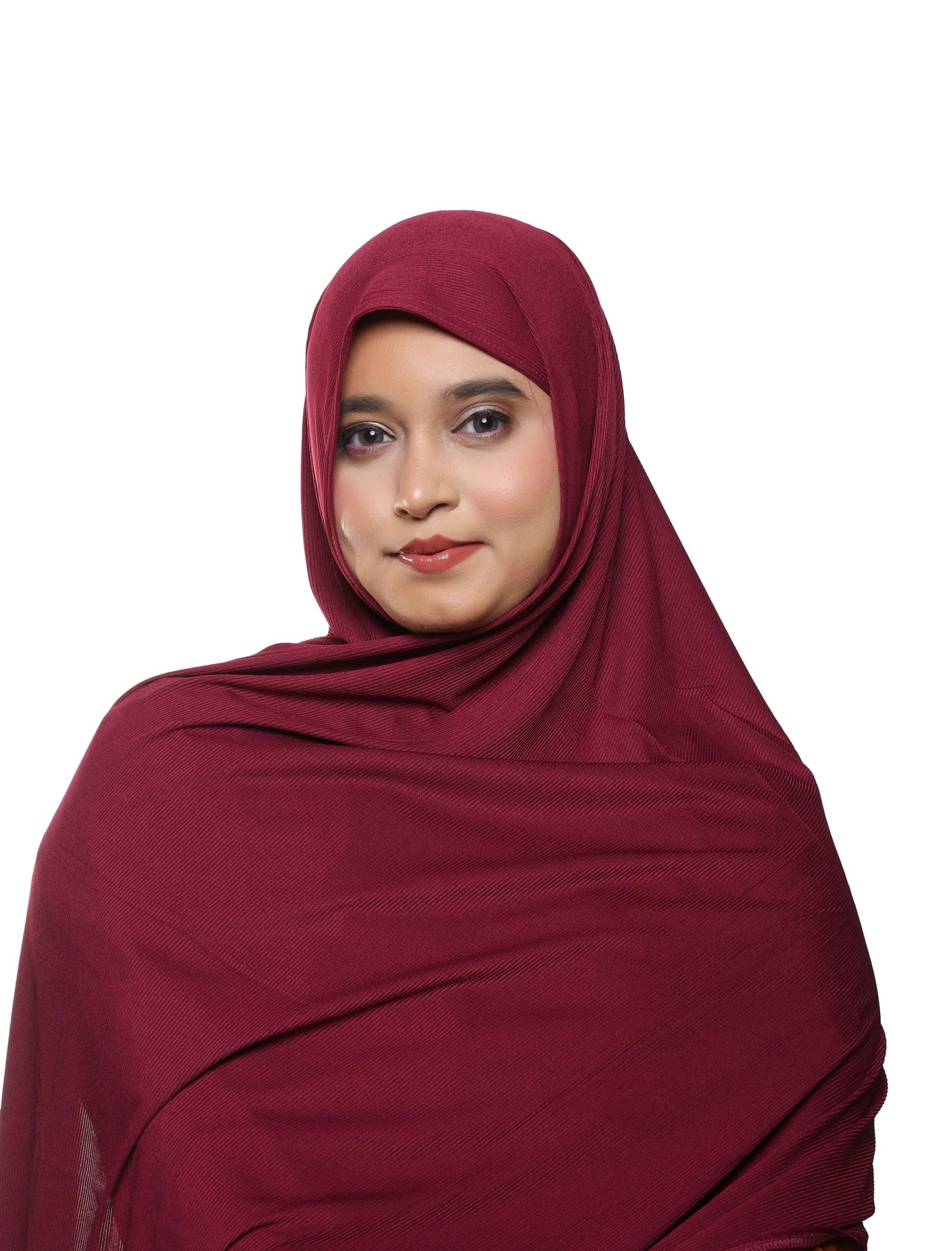 Textured Jersey Hijab — Ruby Wine