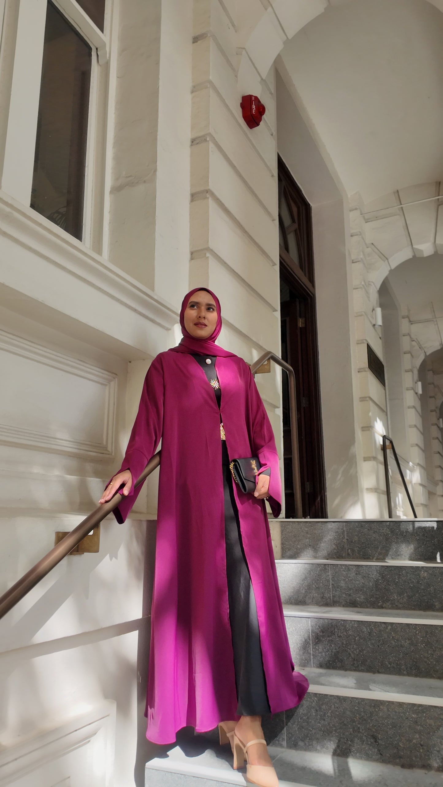 Qalbi Classic Abaya - Burgundy Bliss