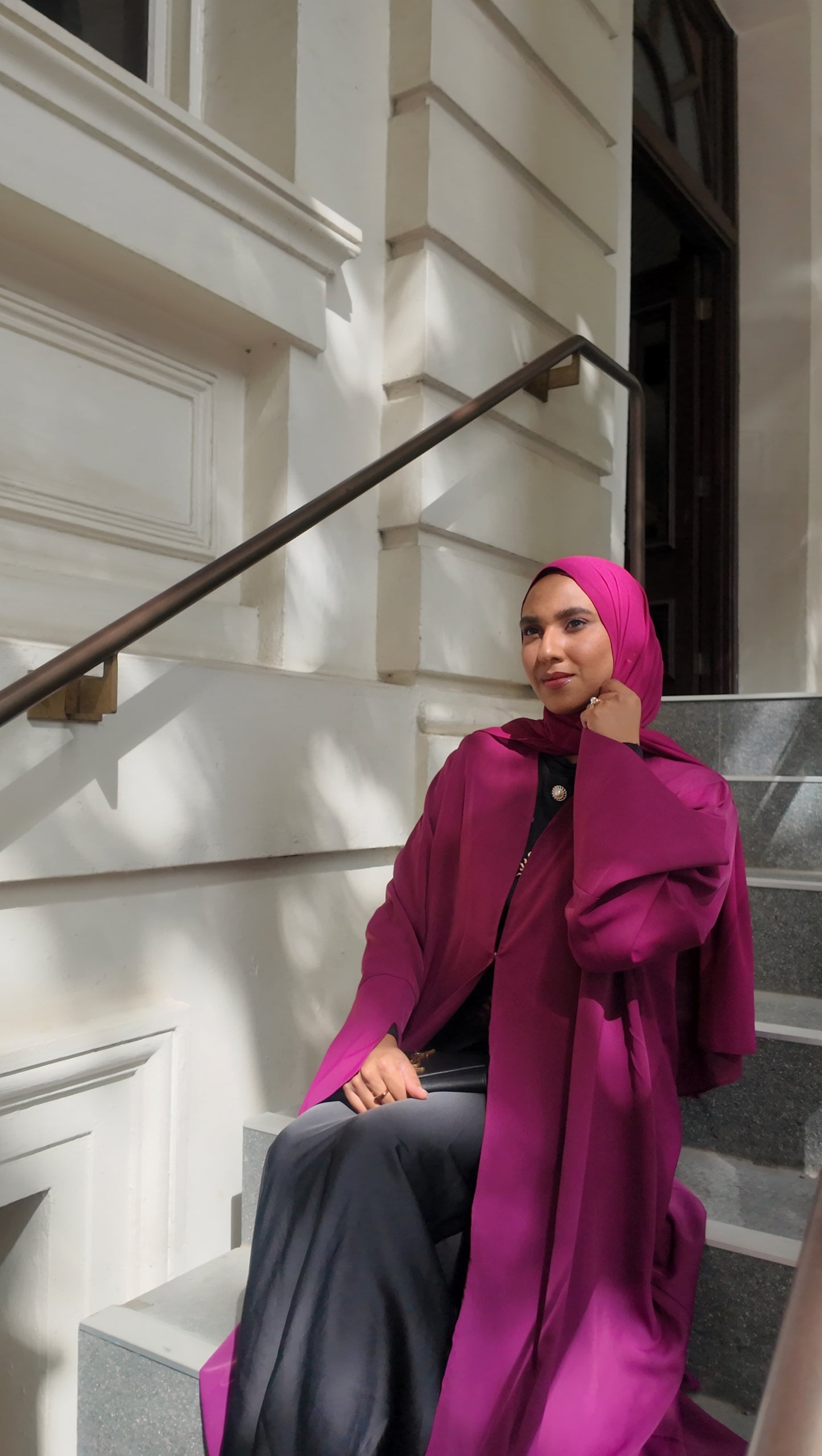 Qalbi Classic Abaya - Burgundy Bliss