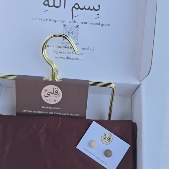 The complete Qalbi Gift Box set, beautifully arranged and ready for gifting, emphasizing the luxurious and effortless presentation for occasions like Eid or birthdays.
