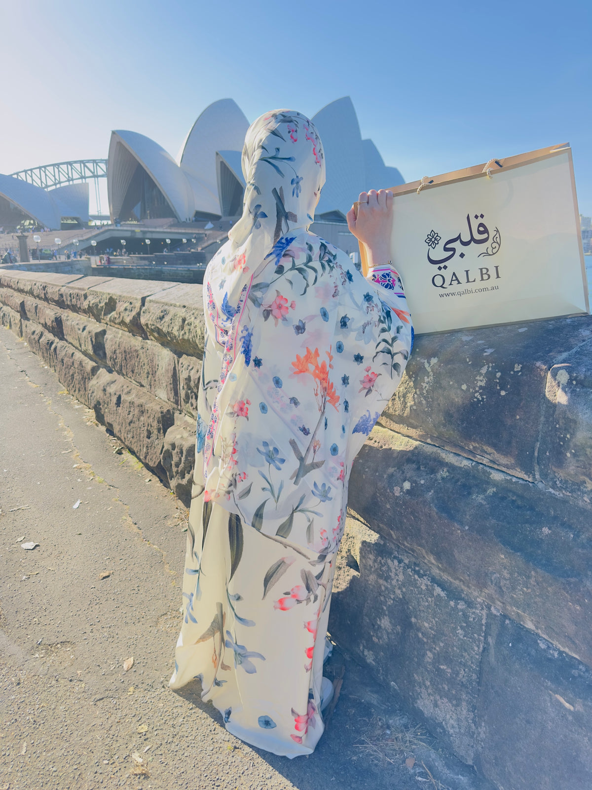 Botanical Bloom Abaya - Buttercream